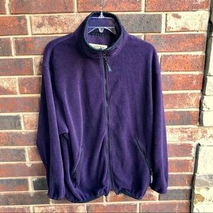 London Fog Velour Type Dark Plum Zip Jacket Wm M